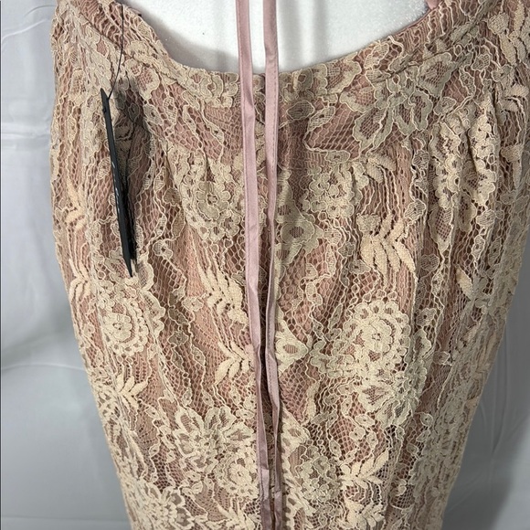 Lulus Stolen Moments Lace Halter Maxi Dress in Cream and Tan Size 1X - Picture 7 of 9